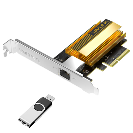 Wavlink 10Gbps PCIe 3.0 Network Adapter, 10x Faster RJ45 Port, Jumbo Frame up to 16KB, Low-Profile & Full-Height Brackets, QoS, Windows/Linux Compatible