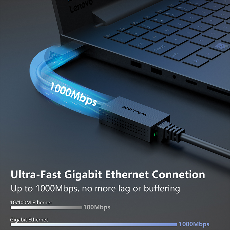 WAVLINK USB3.0 Gigabit Ethernet Adapter for USB-A Devices, Supports 1000M/100M/10M Adaptive Speed, Compact&Portable Design, for macOS, Windows 8/10/11 2