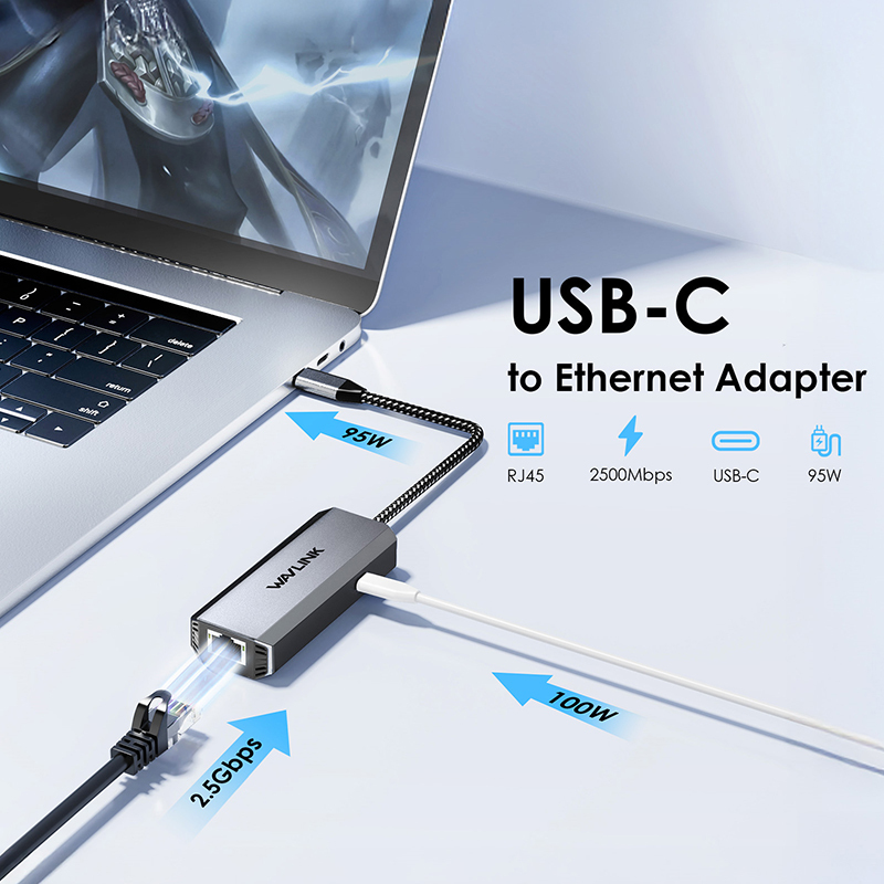 WL-NWU331GD: USB-C to 2.5Gbps Ethernet Adapter 4