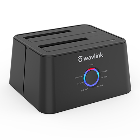 WAVLINK External Hard Drive Docking Station, Dual Bay, USB 3.0 to SATA I/II/III, Supports 2.5/3.5" HDD/SSD and Offline Cloning