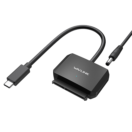 WAVLINK USB C to SATA III Hard Drive Adapter Cable, SATA to USB C 5Gbps Converter, External Hard Drive Connector for 2.5"/3.5" HDD/SSD, Power Adapter Included