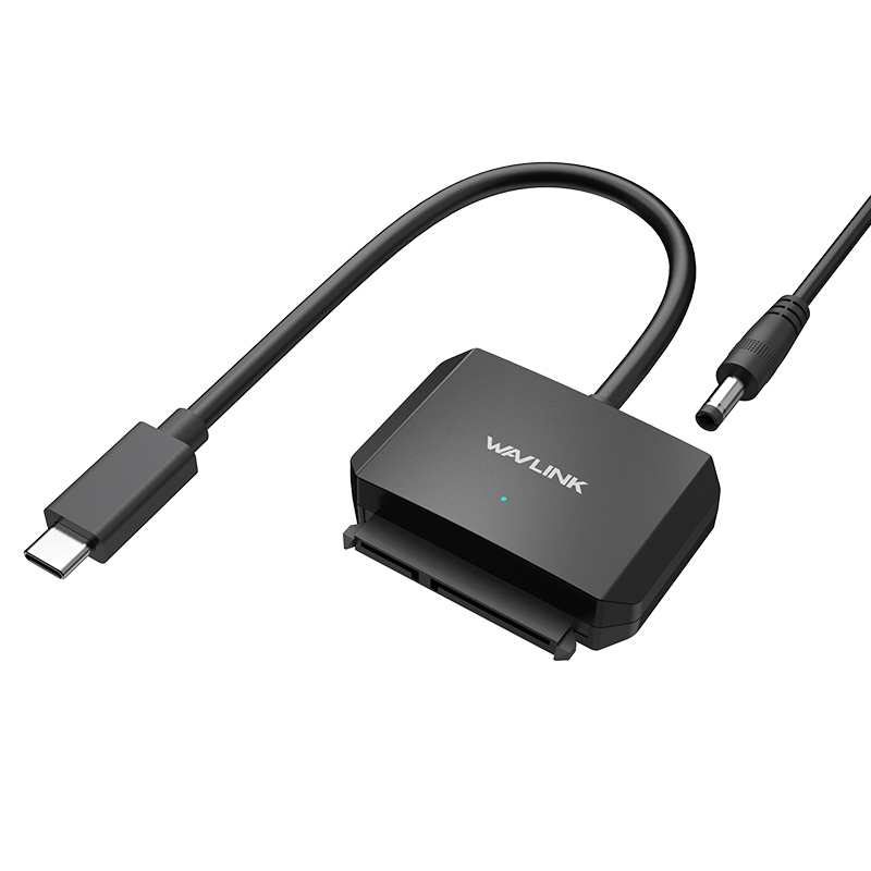 WAVLINK USB C to SATA III Hard Drive Adapter Cable, SATA to USB C 5Gbps Converter, External Hard Drive Connector for 2.5"/3.5" HDD/SSD, Power Adapter Included