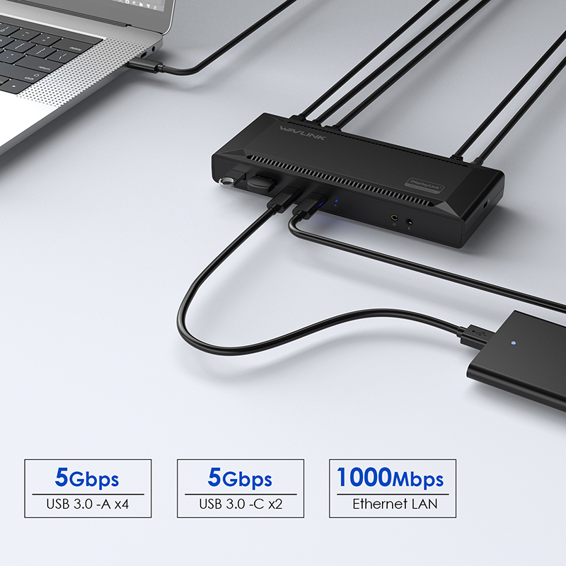 WL-UG63PD2: WAVLINK Single 4K Docking Station(15-In-1), USB A/USB C Universal Laptop Dock Dual Monitors with 2xHDMI/DisplayPort, PD65W Charging, 6xUSB3.0 for Mac(Intel/M1/M2/M3/M4/M5) Lenovo Dell HP Asus Laptops 5