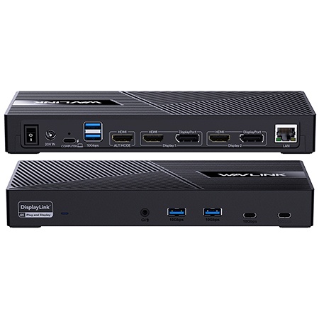 Wavlink Triple Display Universal Docking Station, 15-in-1 USB-C Dock for Intel/M1/M2-New MacBook Neo/Dell/Asus with 100W Laptop Charging, 1x4K-HDMI, 2xHDMI&DP, 2xUSB-C, 4xUSB-A, 1xGigabit Ethernet, 1xAudio&Mic