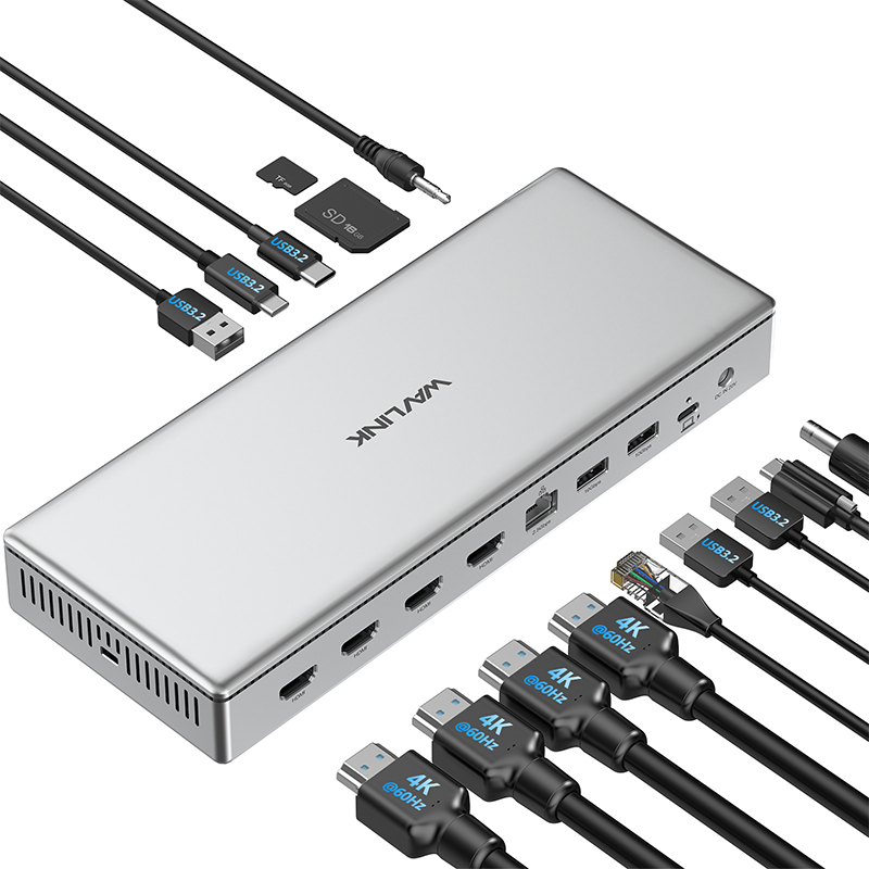 Universal 10G Quad 4K Docking Station with PD 100W Upstream Charging