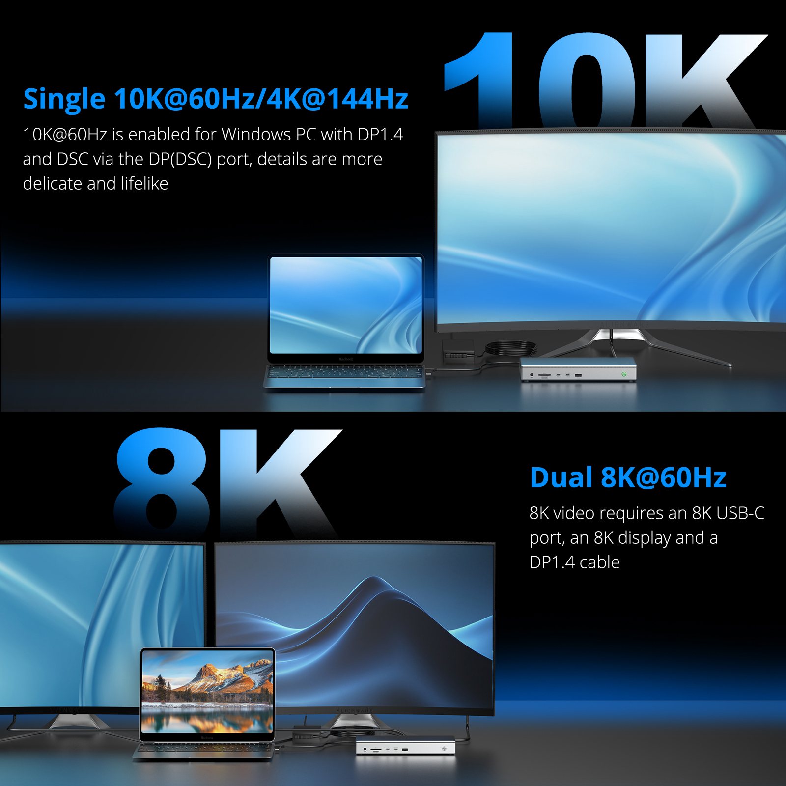 WavLink  USB-C Quad Display Docking Station - 100W PD, Dual HDMI 4K@60Hz, Gigabit Ethernet (2025 Certified) 4