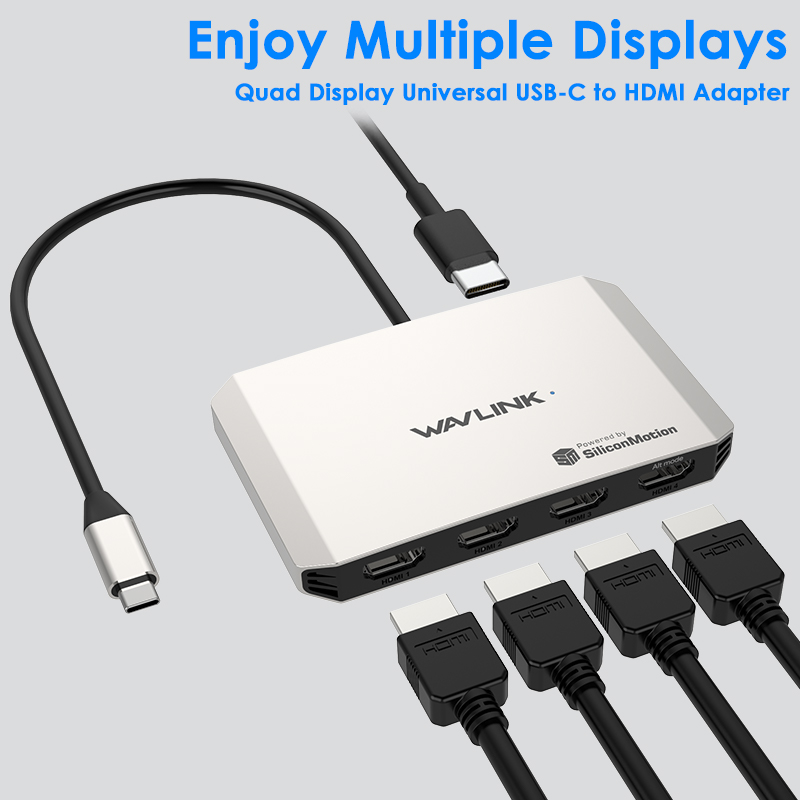Quad 4K Universal Display Adapter with 130W Upstream Charging 2