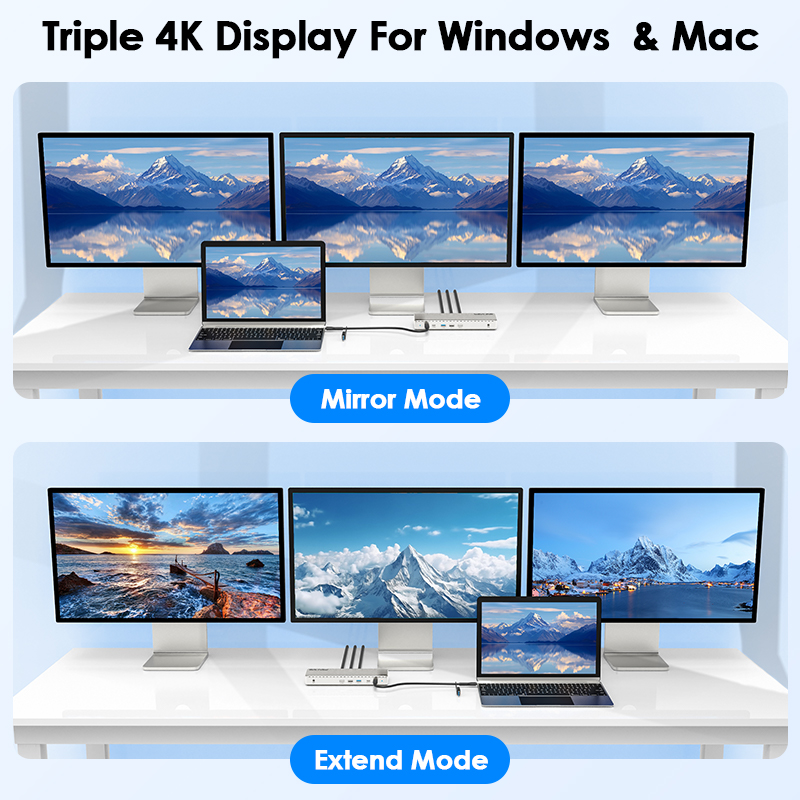 WAVLINK Triple 4K USB-C Docking Station - 3 HDMI & 2 DP, with 100W Upstream Charging & 2.5G Ethernet 3