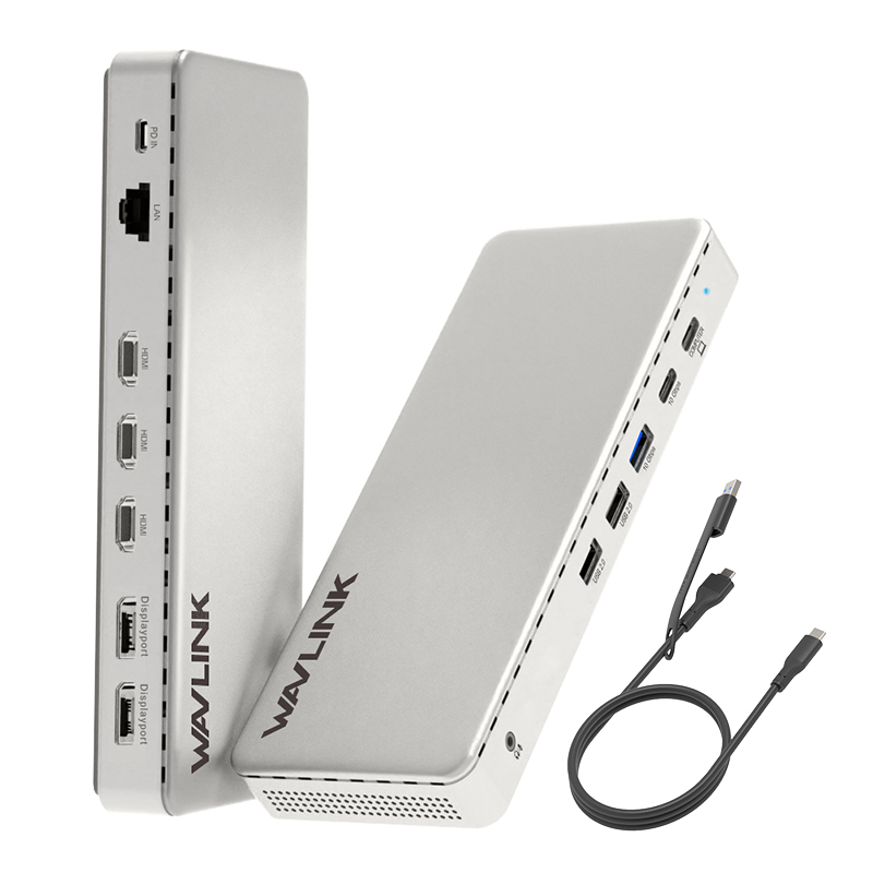 WAVLINK Triple 4K USB-C Docking Station - 3 HDMI & 2 DP, with 85W Upstream Charging & 2.5G Ethernet