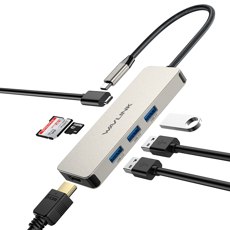 7-in-1 USB C Dock, Multiport Adapter with 4K HDMI Output, 100W PD Input, 3 x 5Gbps USB3.1, SD/TF Card Reader, USB C Dongle for MacBook Pro/Air, iPad Pro, Surface, XPS, Thunderbolt 3/4 Laptops