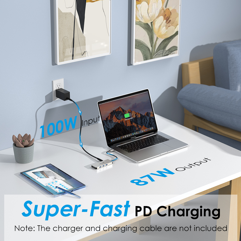 7-in-1 USB C Dock, Multiport Adapter with 4K HDMI Output, 100W PD Input, 3 x 5Gbps USB3.1, SD/TF Card Reader, USB C Dongle for MacBook Pro/Air, iPad Pro, Surface, XPS, Thunderbolt 3/4 Laptops 4