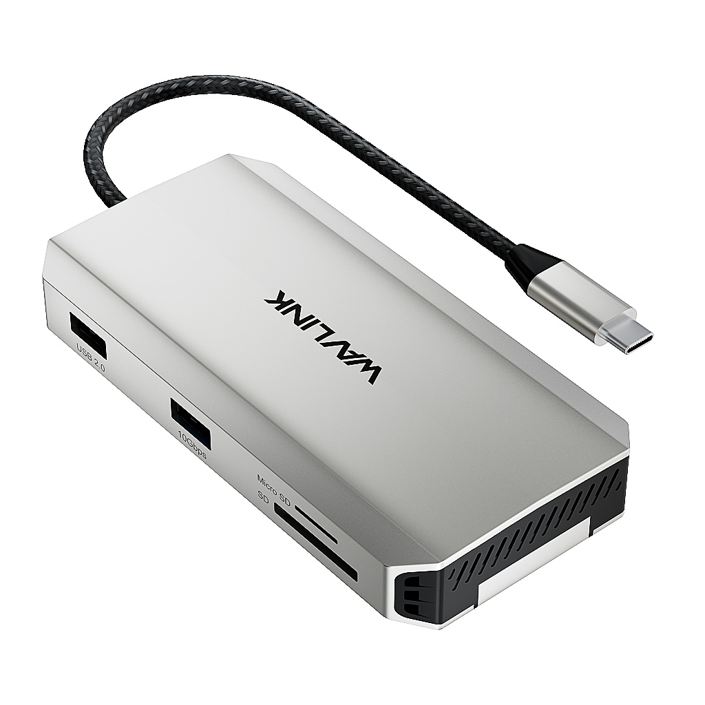 USB-C 4K Dock, 10Gbps Hub with M.2 SSD Enclosure, 87W Charging, 4K@60Hz HDMI, USB 3.2, SD/TF
