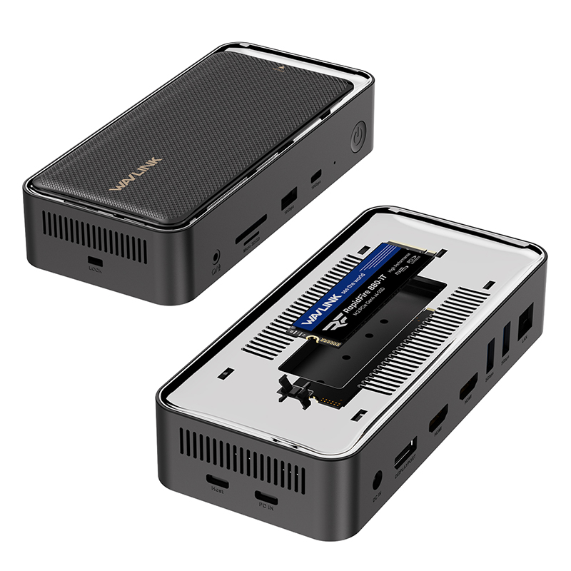 WAVLINK 12-IN-1 USB-C 8K Display Docking Station, Support 100W Charging, 10G with M.2 NVMe SSD Enclosure, 2500Mbps RJ45 Ethernet, Audio Jack for Windows & Mac OS