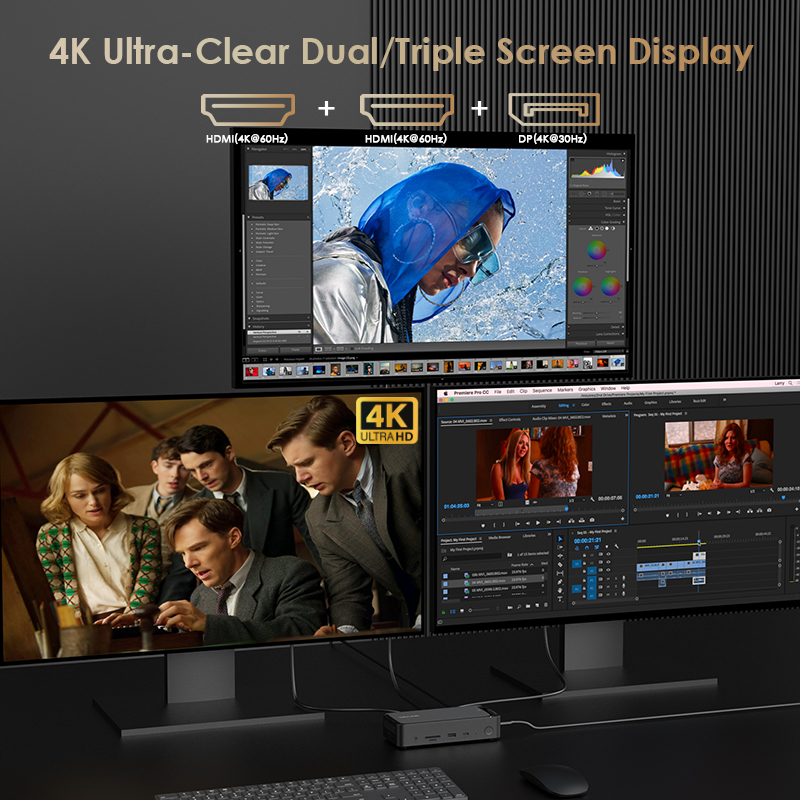 WAVLINK 12-IN-1 USB-C 8K Display Docking Station, Support 100W Charging, 10G with M.2 NVMe SSD Enclosure, 2500Mbps RJ45 Ethernet, Audio Jack for Windows & Mac OS 4
