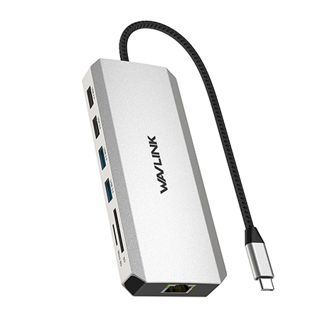 USB-C Triple Monitor Docking Station | 4K DisplayPort *2, 4K HDMI, 100W PD In, 5Gbps USB 3.0, Ethernet, SD/TF & Audio