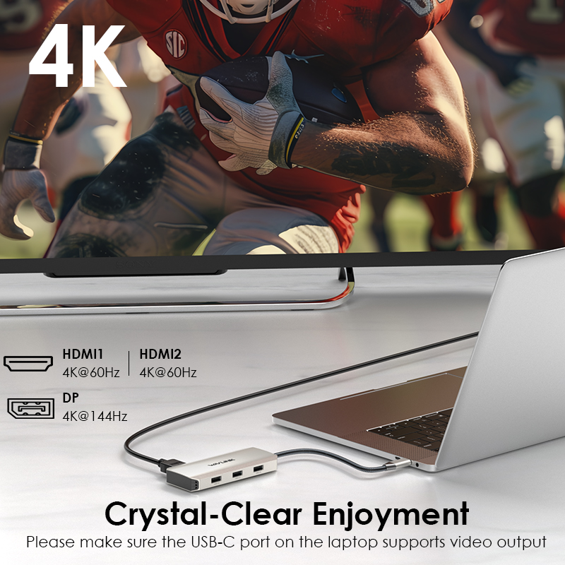 WAVLINK USB-C Triple 4K Display 7-In-1 Docking Station &ndash; with 2 HDMI & 1 DP, with 95W Upstream Charging 3