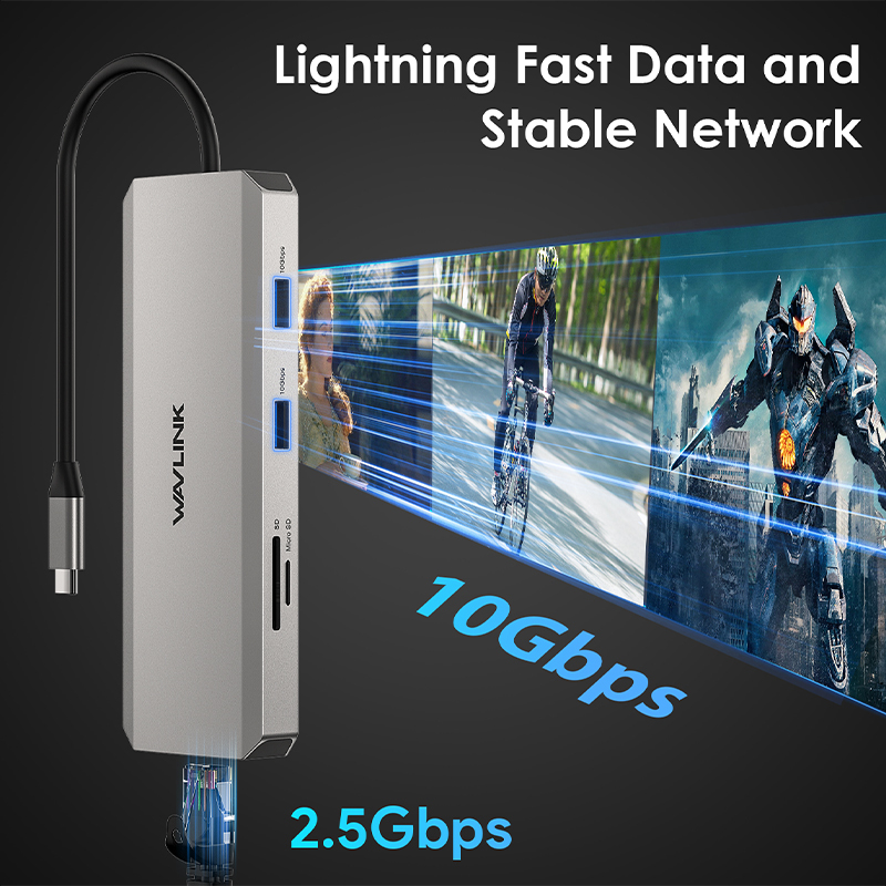 WAVLINK Dual 4K USB-C Dock with 125W PD, 2.5G Ethernet, High-Speed USB and SD/Micro SD 5