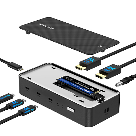5-in-1 USB4 8K Dock with 20Gbps M.2 NVMe SSD Enclosure