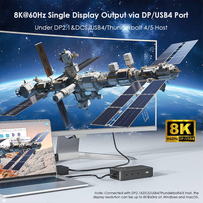 5-in-1 USB4 8K Dock with 20Gbps M.2 NVMe SSD Enclosure 4
