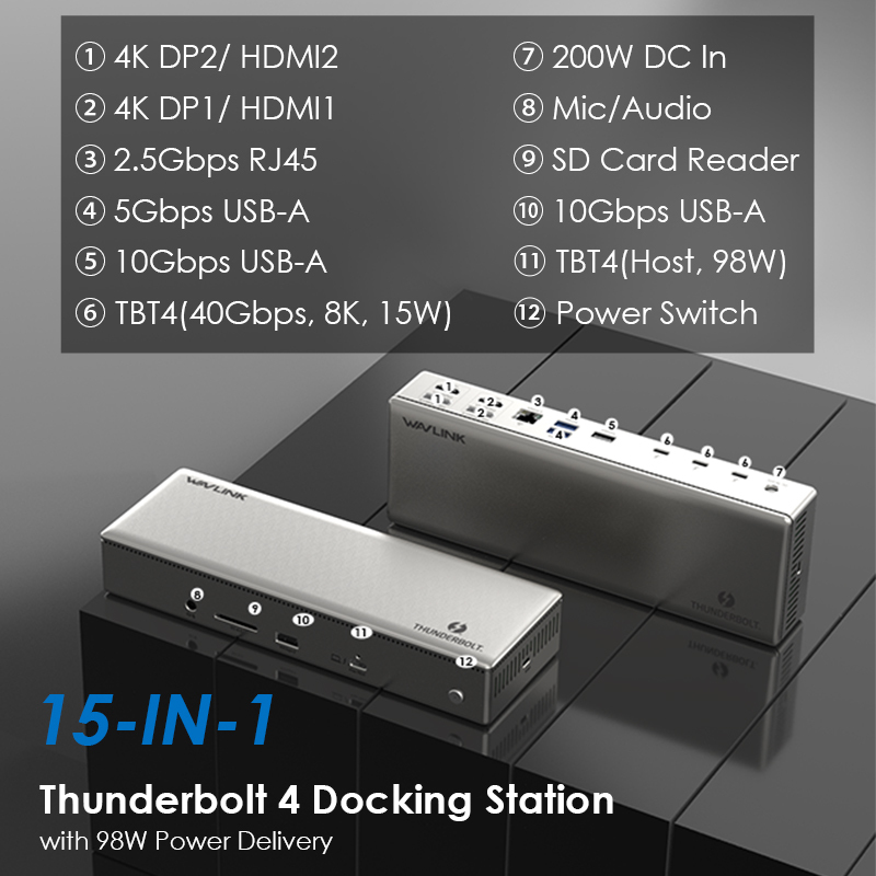 WL-UTD41Pro: Thunderbolt&trade; 4 Quad Display Docking Station 2