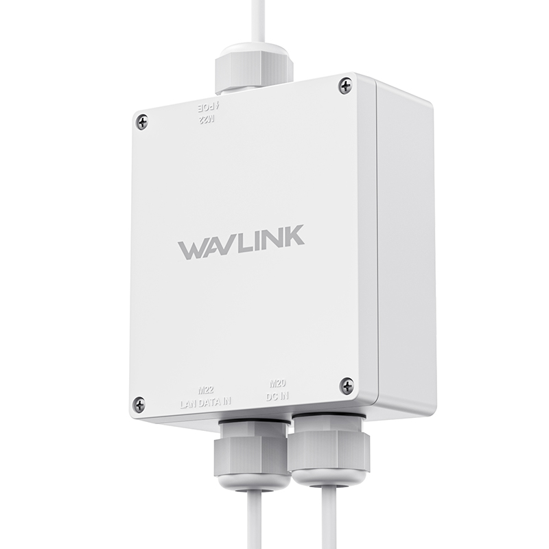 WAVLINK Outdoor PoE Waterproof Box, IP67 Plastic Enclosure with Wall/Pole Mount Kit
