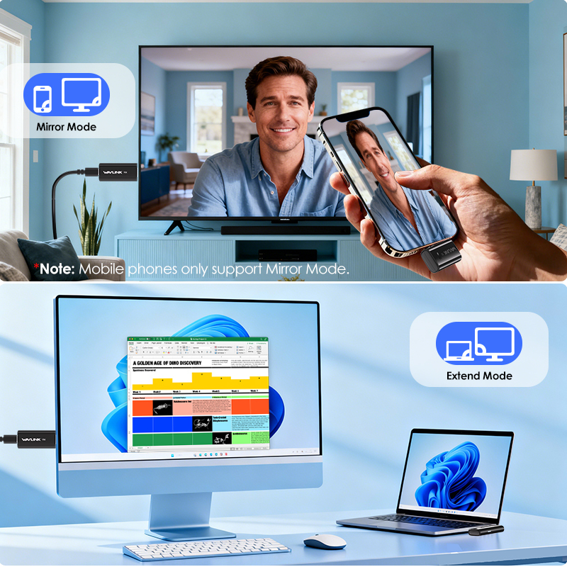 WAVLINK Wireless HDMI Transmitter and Receiver, Plug & Play Portable Wireless HDMI Extender, 100FT/30M Transmission, 4K Decoding, 1080P60Hz Output, 5G Band for Video to Monitor from Laptop/Phone/Pad 4