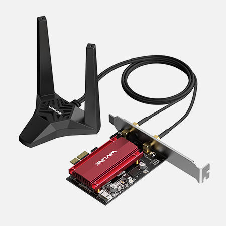 WAVLINK AX5400M WiFi 6E PCIe Network Card, Tri-Band AX210 Wireless Adapter with Bluetooth 5.3, MU-MIMO, WPA3, OFDMA, Low-Profile Bracket, Heat Sink, for Windows 10/11 PC