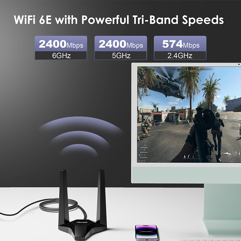 WAVLINK AX5400M WiFi 6E PCIe Network Card, Tri-Band AX210 Wireless Adapter with Bluetooth 5.3, MU-MIMO, WPA3, OFDMA, Low-Profile Bracket, Heat Sink, for Windows 10/11 PC 3