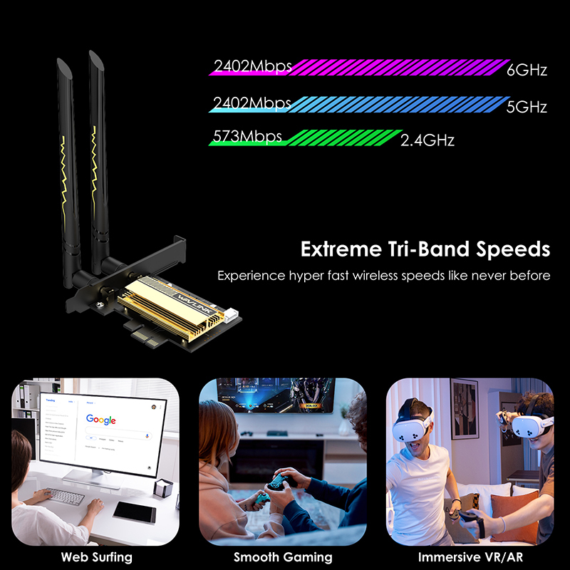 AX5400 Next-Gen WiFi 6E Tri-Band PCI-e Network Adapter  2