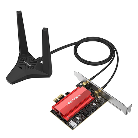 BE6500 WiFi 7 PCIe Network Card, Tri-Band 6500Mbps Wireless Adapter with Bluetooth 5.4, Heatsink & External Antennas, Supports MU-MIMO, OFDMA, WPA3, Low Profile Bracket Included, Windows 11 Only
