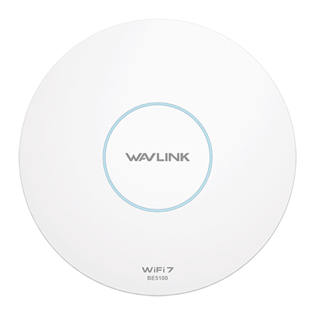 WAVLINK Wi-Fi 7 Wireless Access Point - BE5100 Dual Band Ceiling-Mount AP, 2.5G Port, PoE+ or DC Powered, DC Adapter Included, Everything Mesh, MLO, MRU, 4K-QAM, WPA3, WavRouter APP & Web-Management