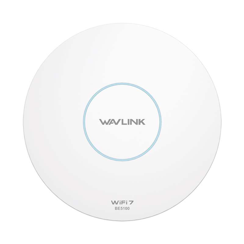 WAVLINK Wi-Fi 7 Wireless Access Point - BE5100 Dual Band Ceiling-Mount AP, 2.5G Port, PoE+ or DC Powered, DC Adapter Included, Everything Mesh, MLO, MRU, 4K-QAM, WPA3, WavRouter APP & Web-Management