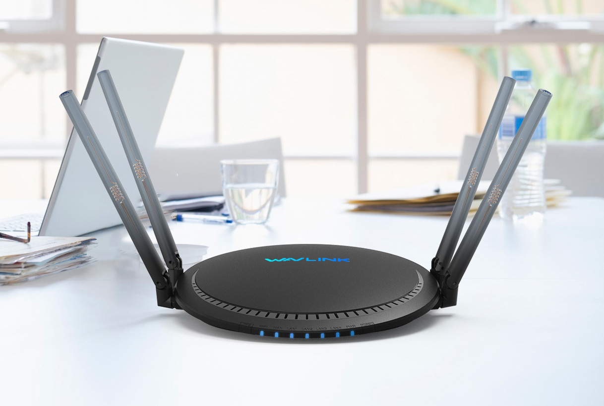 WiFi Router AC1200, WAVLINK Smart Router Dual Band 5Ghz+2.4Ghz, Full 4  Gigabit Ethernet Ports, USB 3.0 Port, Wireless Internet Routers for Home