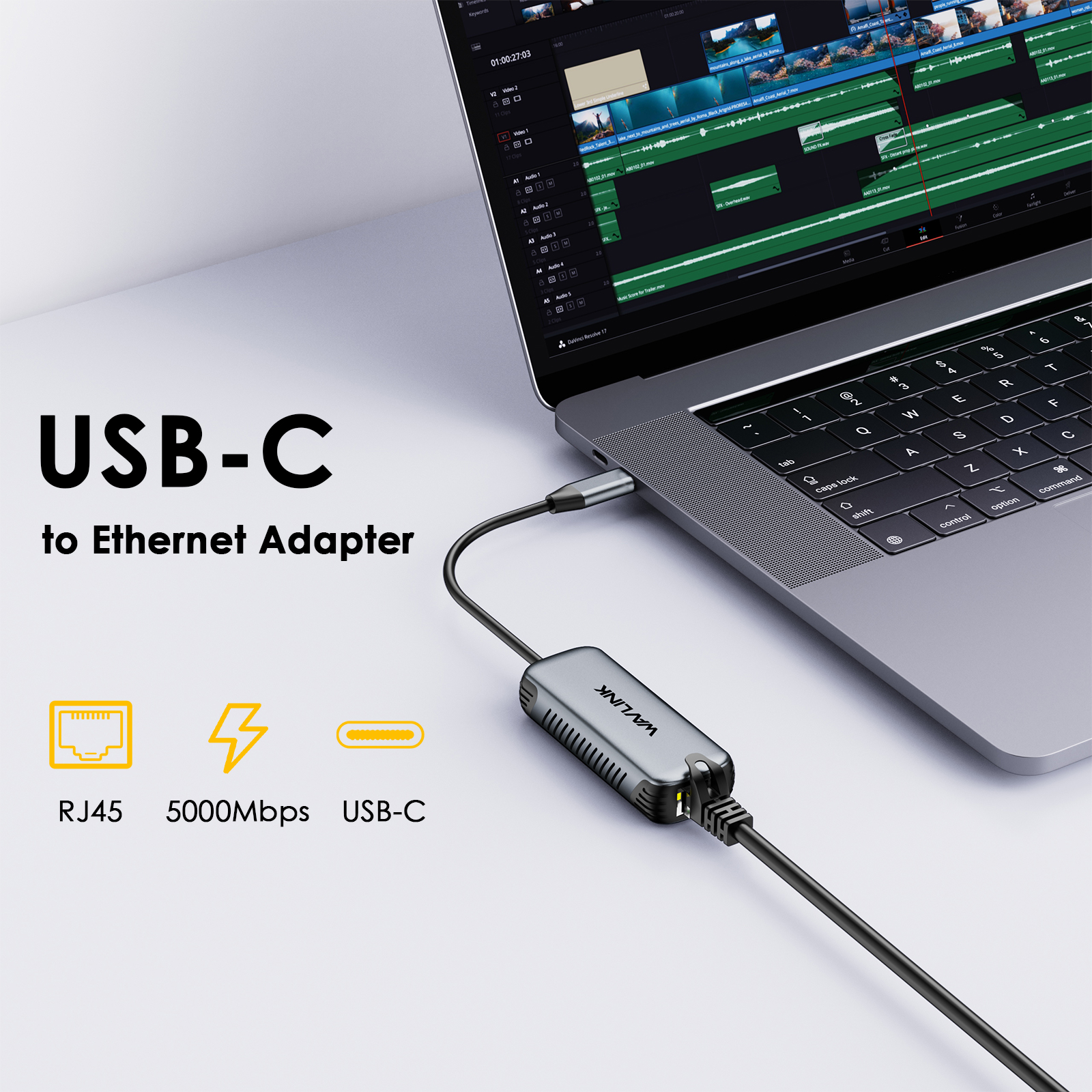 USB C to Ethernet Adapter 5Gbps  Gigabit Ethernet Network Adapter 4