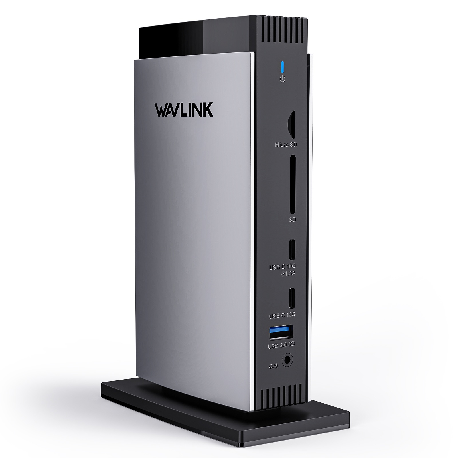 thumbnail interactive-video image 1 of PULWTOP 11 IN 1 Vertical USB C Dock Stand With 2 HDMI 4K 60Hz, USB A/C 10Gbps, USBA 5Gbps, Ethernet, PD, For Type-C Laptops 1 of 14