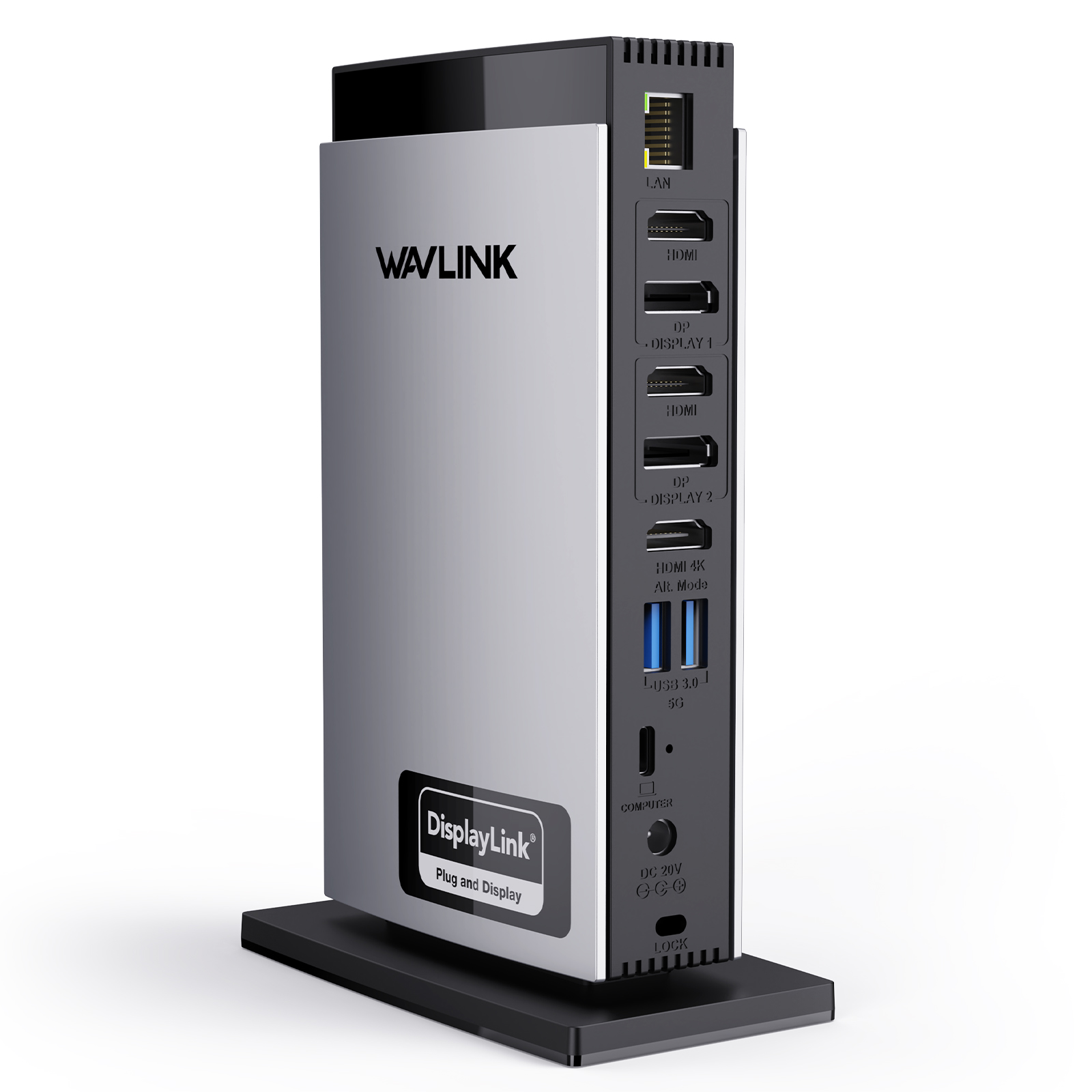 WAVLINK Universal DisplayLink Docking Station, 4K+Dual 2K USB C USB 3.0 Laptop Dock for M1 M2 M3 Mac and Windows, 15 In 1 with 3 HDMI, 2 DP, RJ45, Audio/Mic, SD/TF, 5 USB Ports, 130W AC Power Supply 3