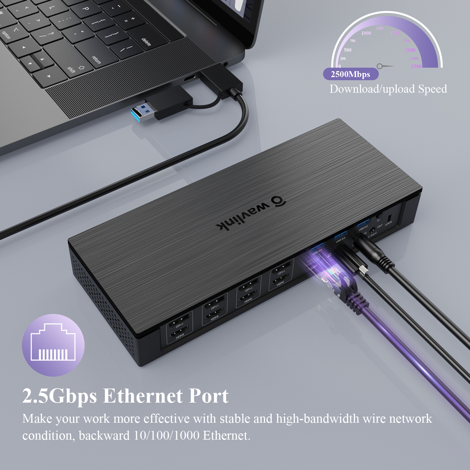 Wavlink 20-In-1 Enterprise-Level Universal Docking Station, USB-C Quad 4K@60Hz Display, Universal Dock for MacBook and Windows with Max 100W Power Delivery/100W DC Charging, Dual 5K@60Hz(for Windows 10), Displaylink Dock with 4xDisplay Port(1.2), 4xHDMI(2.0), 2.5G Ethernet, 10Gbps USB 3.1-A(BC1.2 Fast Charging), USB-C(PD30W, No Data), SD/TF Slot(SD 4.0), 3xUSB 3.0-A, 9 Interchangeable Power Tips Included(Black) 4