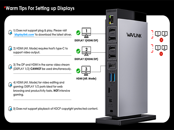 その他 WAVLINK USB-C 10G 4K WL-UG69PD13PRO Amazon.com: WAVLINK USB C DisplayLink Docking Station 15 in