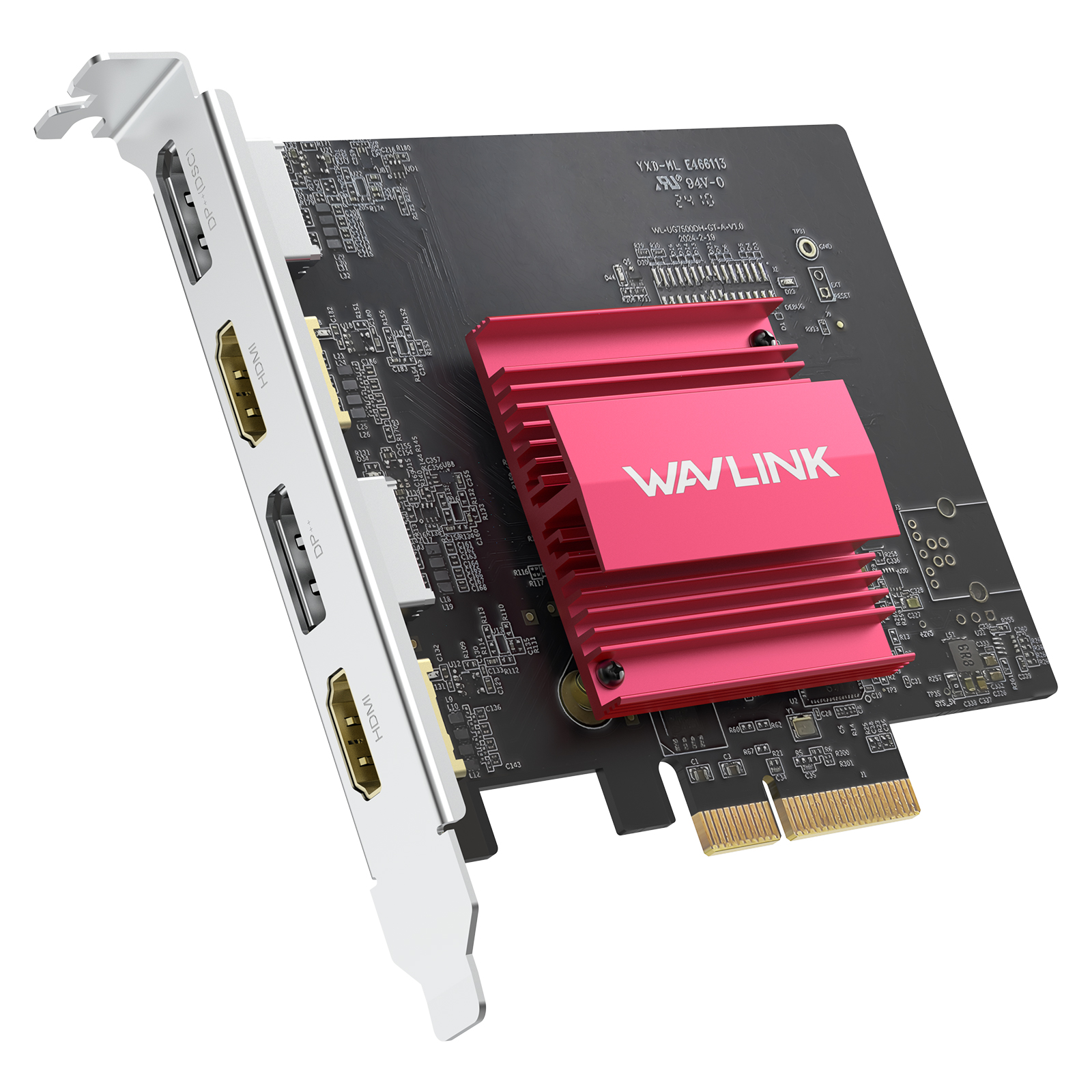 WAVLINK PCIe 3.0 to Quad 4K/Dual DP 8K Graphics Card - Global Debut with DisplayLink DL7400, 2HDMI+2DP Ports, PC Video Card with Standard Profile, Supports Multiple Monitors for Windows 11/10 & Ubuntu 2