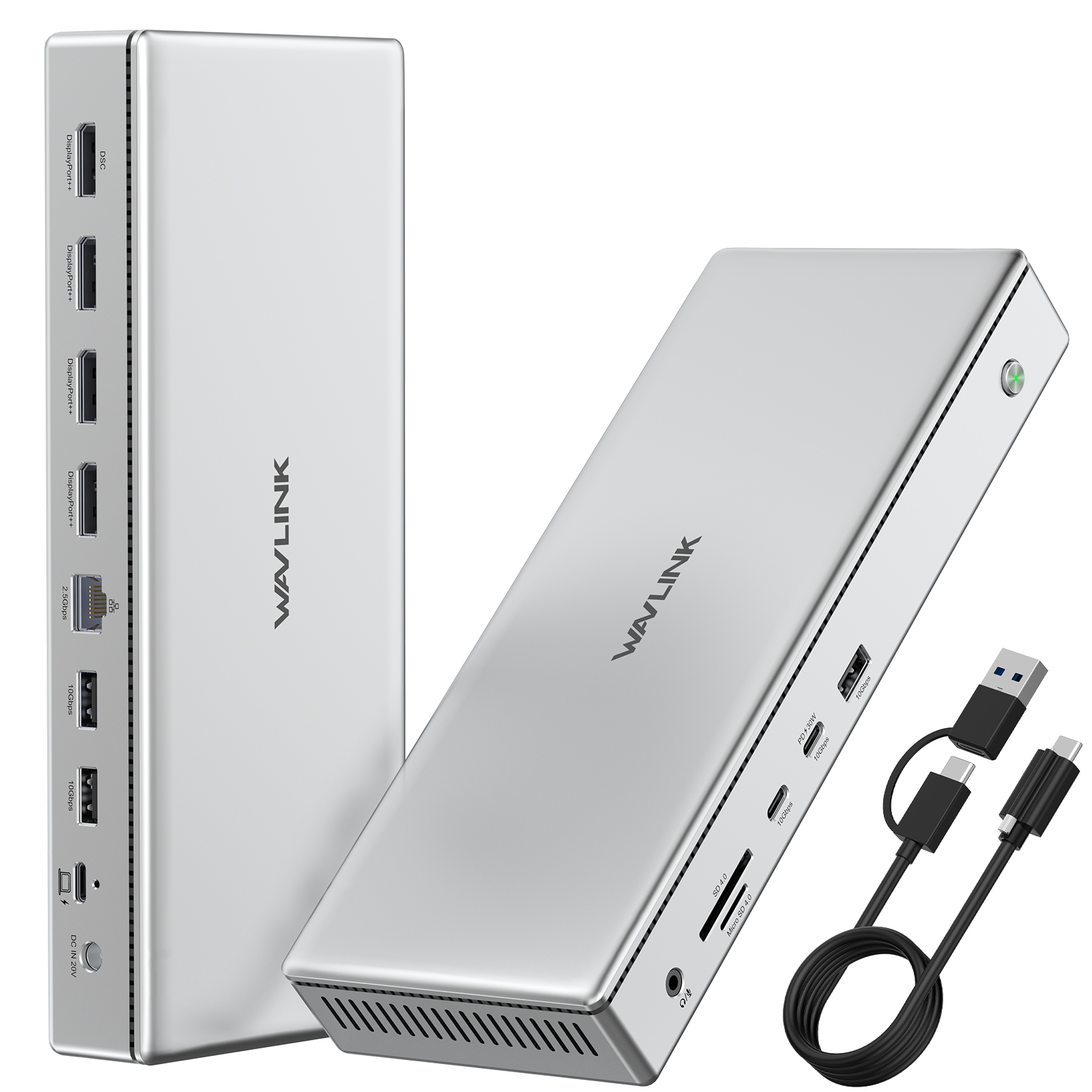 WAVLINK 10K USB C Docking Station, DisplayLink Quad 4K@120Hz Dock for M1/M2 Mac & Windows, 15 in 1 Laptop Dock with 100W Charging, 4xDisplayPort(1.4), 2.5G LAN, USB 3.2-A/C, USB-C(PD 30W)