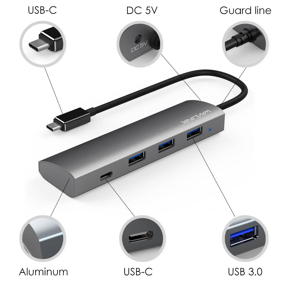 UH3047C1 SuperSpeed USB 3.0 4-Port Aluminum HUB