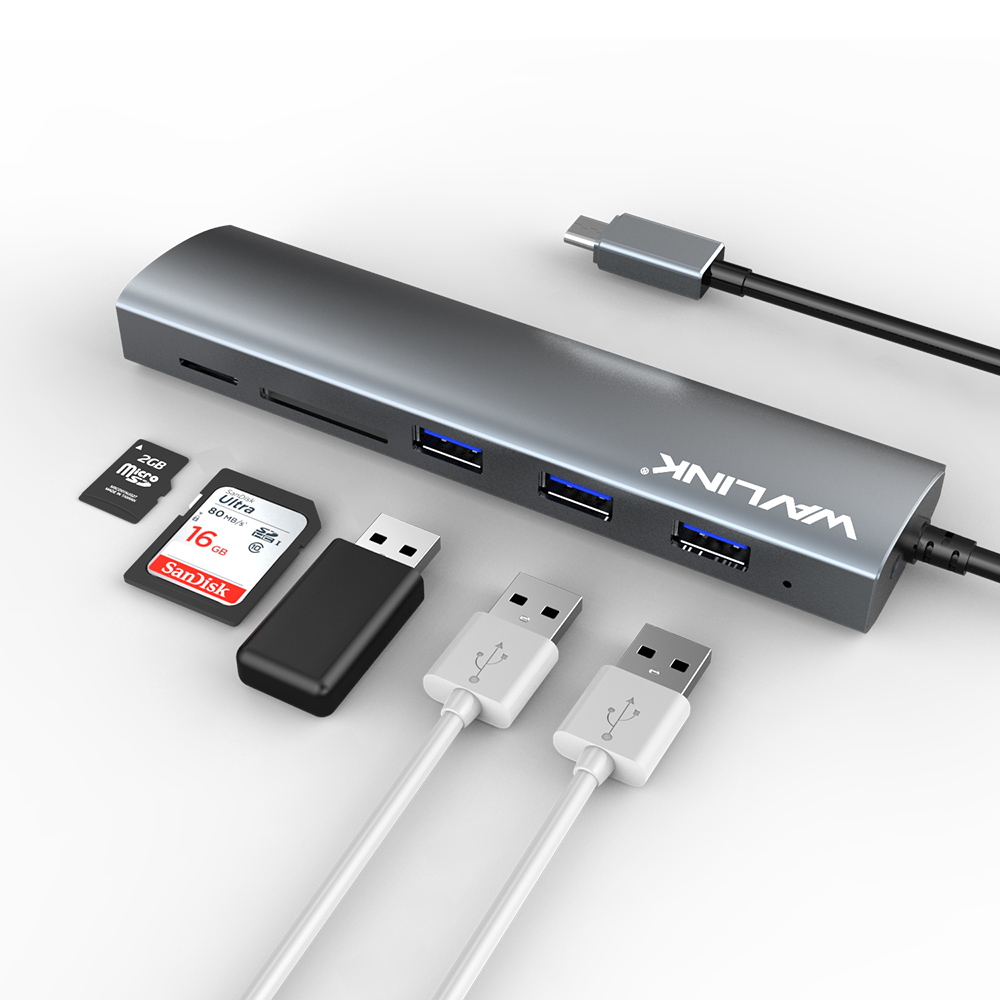 UH3047RC Aluminum USB-C HUB With Card Readers