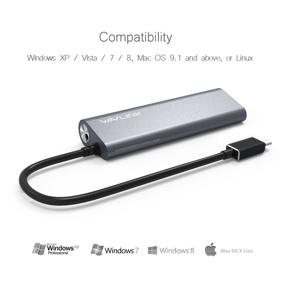 UH3048C SuperSpeed USB-C to USB 3.0 4-Port Aluminum HUB