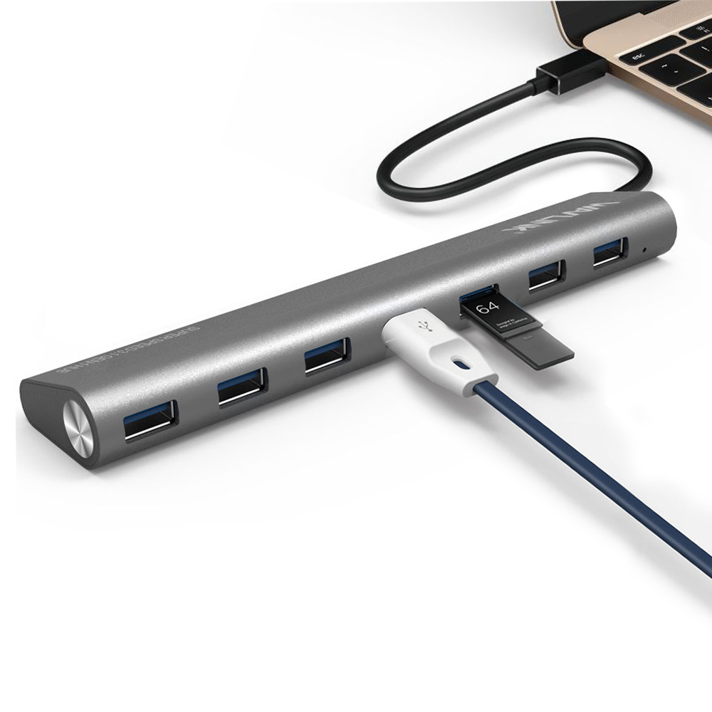 UH3075C USB-C to USB3.0 7 Port Aluminum HUB