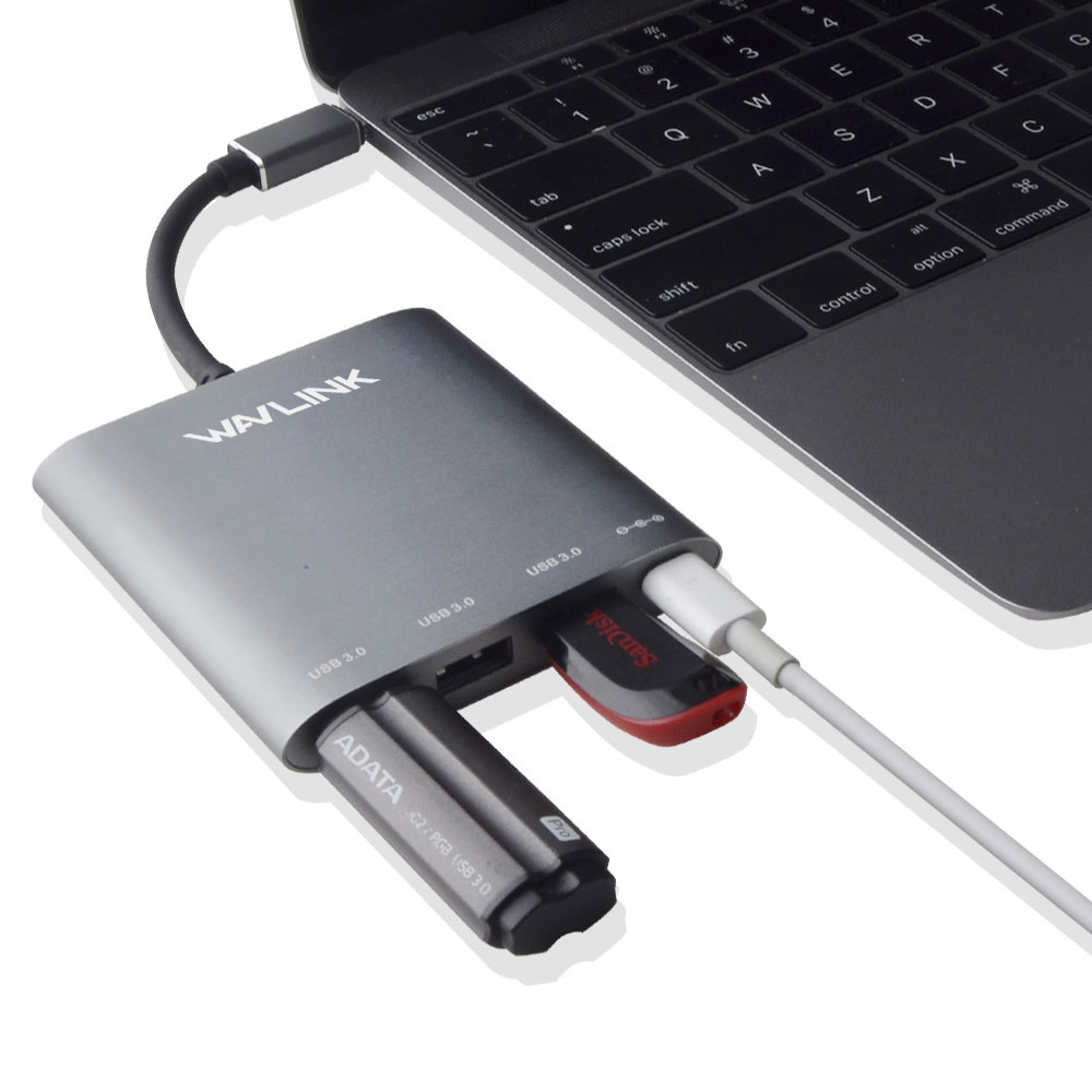 UHP3401 USB-C 4 Port Aluminum HUB  With Power Delivery