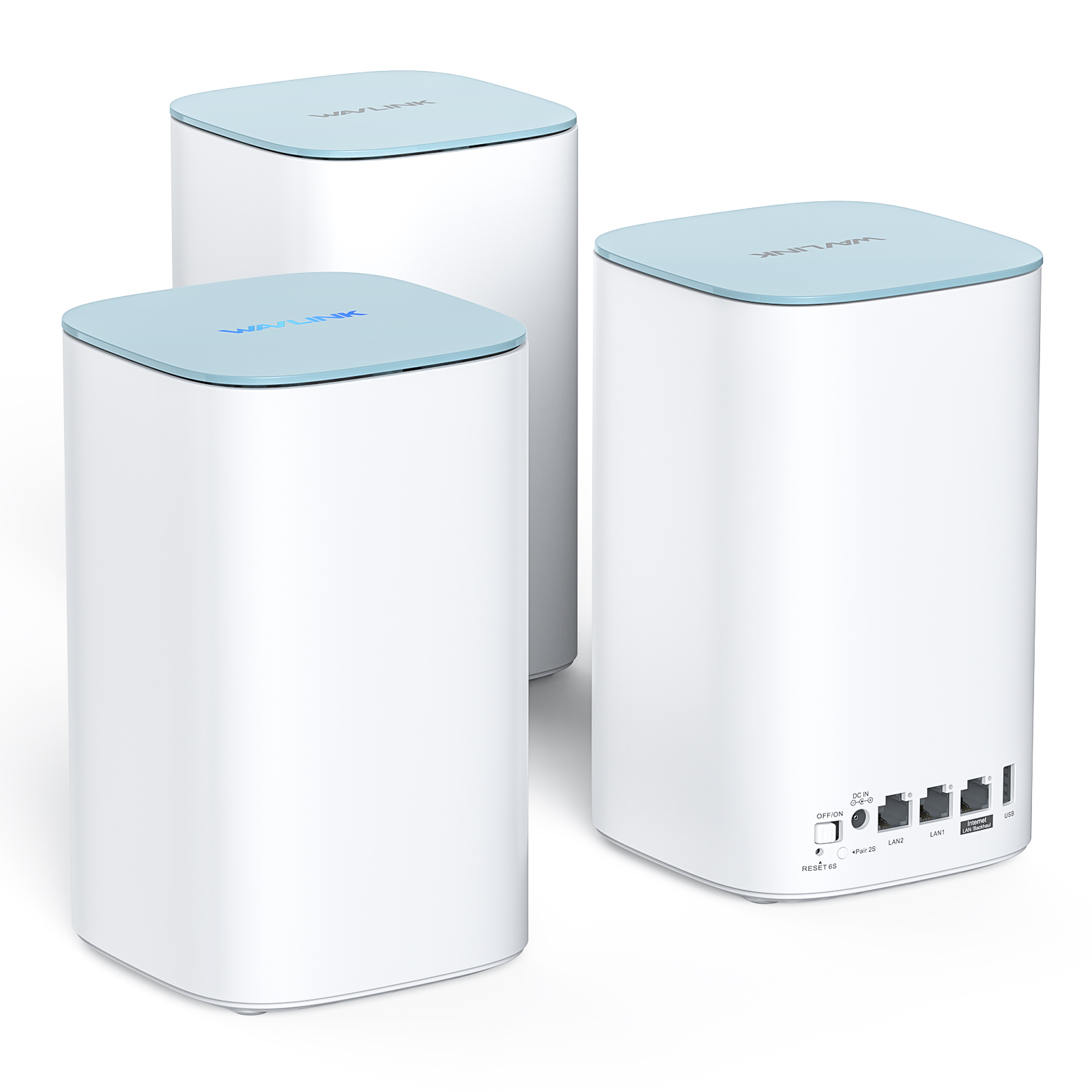 HALO Pulse X3 - WAVLINK AX3000 WiFi6 Mesh System, Dual-Band Whole Home VPN Router/Extender - Covers up to 4800 Sq.Ft., Connect 256 Devices, 5x5dBi Antennas, 2x2 MU-MIMO & OFDMA, Beamforming, APP Management, 3-Pack