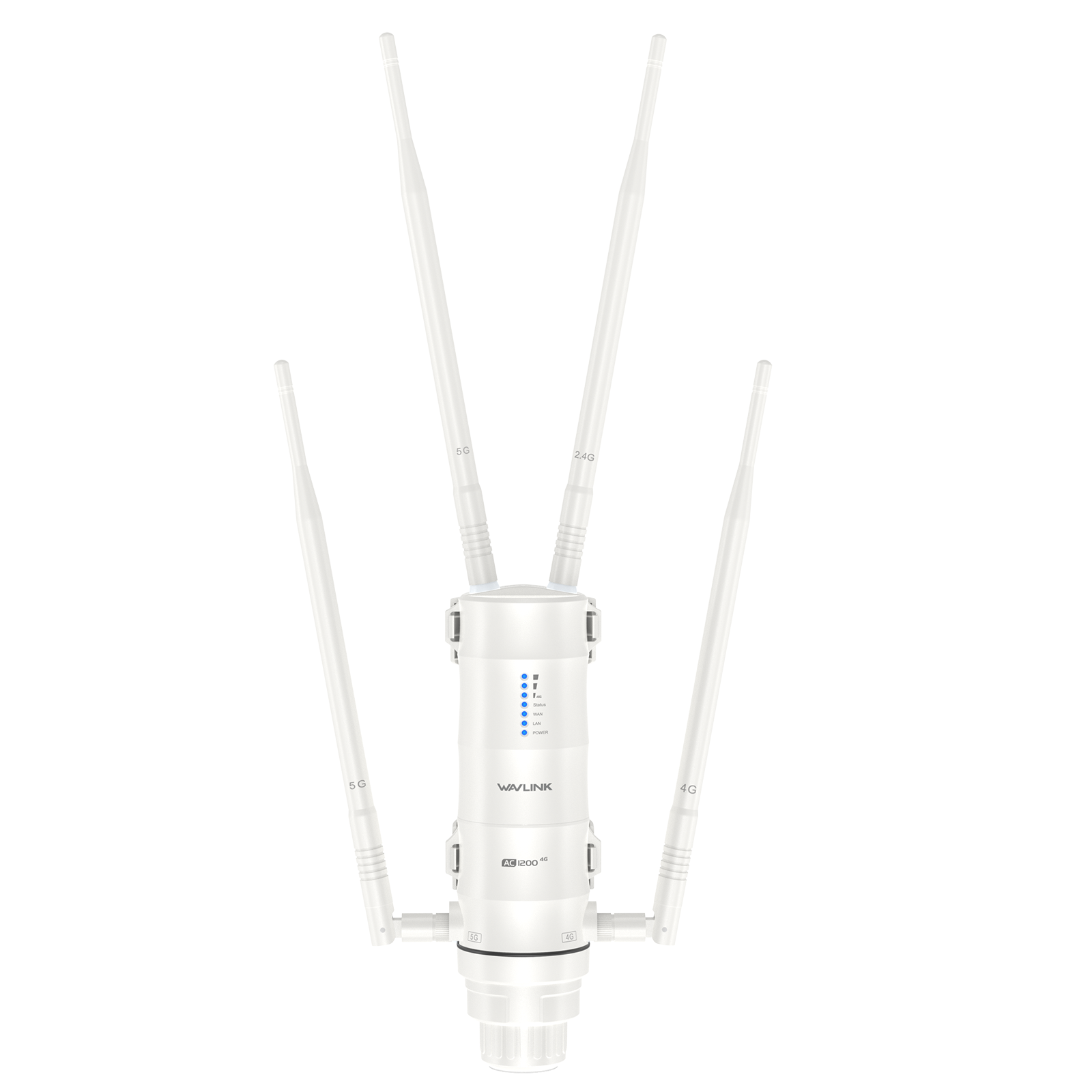 WING 12ML - WAVLINK 4G LTE Outdoor Wi-Fi Router with Nano SIM Card Slot, 1200Mbps Dual Band Wireless Internet Hotspot WiFi, 4x7dBi Omni Directional Antennas, Support Router/4G Router/Mix Mode