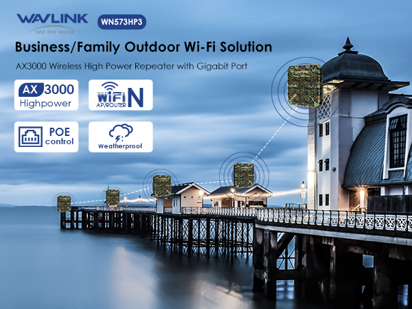 WAVLINK WiFi6 Outdoor Access Point, Dual Band 2.4G+5G AX3000
