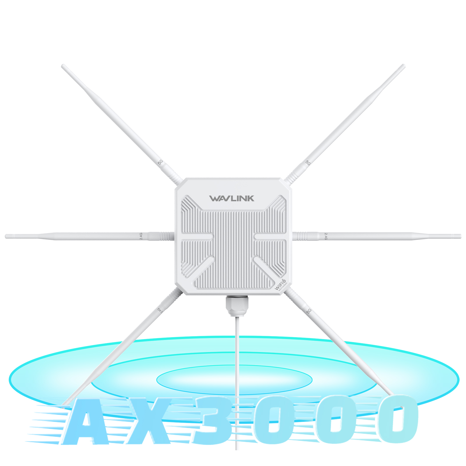 WAVLINK WiFi6 Outdoor Access Point, Dual Band 2.4G+5G AX3000 Long Range Outdoor WiFi Mesh Extender with PoE 2