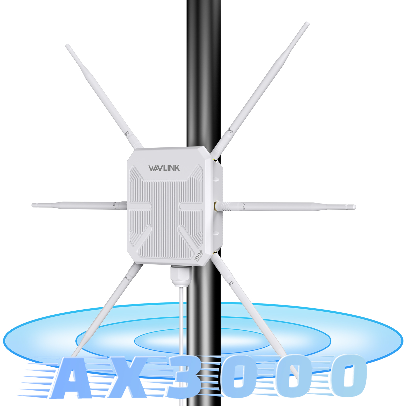 AERIAL HD9S: WAVLINK WiFi6 Outdoor Access Point, Dual Band 2.4G+5G AX3000 Long Range Outdoor WiFi Mesh Extender with PoE 5